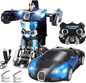 Transformers 2.4Ghz Auto Bot RC Car & Robot Toy - Talking, Sound FX, Lights, One Touch Transform, Rechargeable, Blue