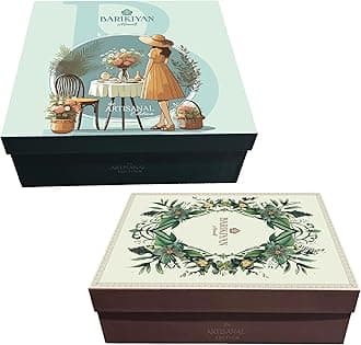 x BARIKIYAN - 2 Multipurpose Premium Art Boxes | Midday Selection | Designer Keepsake Storage Box | Personal Gifting, Return Favours, Occasional Invitations | Sweets, Savory & DIY Hamper Box