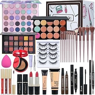 All in One Makeup Kit for Women Full Kit,Travel Makeup Set,Makeup Gift Set for Girls & Teen,Professional Makeup Kit Includes lash Clusters Kit Eyeshadow Lipstick Brow Pencil Eyeliner Brush Set