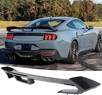Rear Trunk Spoiler Wing Fit for Ford Mustang EcoBoost/Dark Horse/GT/ S650 2024 2025 Performance Spoiler + Gurney Flap Wicker Bill Exterior Accessories (Carbon Fiber Style)