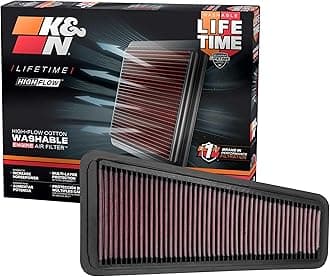 K&N High-Flow Original Lifetime Engine Air Filter: Increase Power: Premium, Washable: Compatible with 2002-2020 TOYOTA: 4Runner, Tacoma, Tundra, FJ, Hilux, Land Cruiser, 33-2281