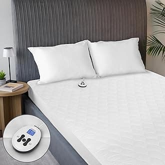 SunbeamRestful Quilted Water Resistant Heated Mattress Pad - Full White