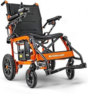 SuperHandy GoRide Series Electric Wheelchairs – Lightweight, Foldable Power Chairs with Dual Brushless Motors, Zero-Turn Maneuverability & Electromagnetic Brake (GoRide - 220 lb Max)