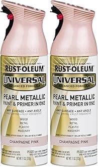 Rust-Oleum 301537 Universal All Surface Pearl Metallic Spray Paint, 11 oz, Champagne Pink (Pack of 2)