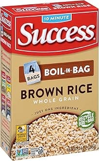 Success Boil-in-Bag Rice, Brown Rice, Quick and Easy Rice Meals, 14-Ounce Box