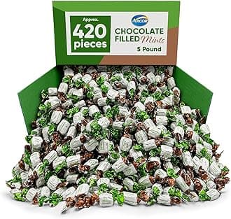 JO SWEETS Arcor Chocolate Filled Mints - 5 Pounds Of Approx 420 Chocolate Mint Hard Candy Individually Wrapped Mint Chocolate