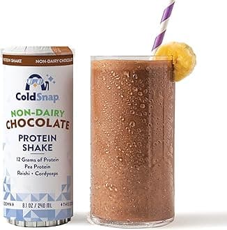 ColdSnap Chocolate Non-Dairy Frozen Protein Shake Pods – Creamy, Plant-Based Protein Shake Made in MInutes– 12g of Pea and Rice Protein with Reishi & Cordyceps – No Prep, No Freezer Required – (pack of 12) (COLDSNAP MACHINE REQUIRED)
