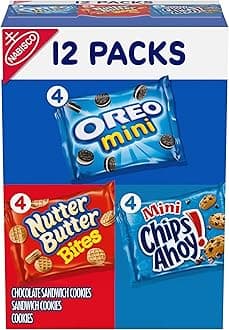 Nabisco Cookie Variety Pack OREO Mini, Nutter Butter Bites, CHIPS AHOY! Mini, 12 Snack Packs