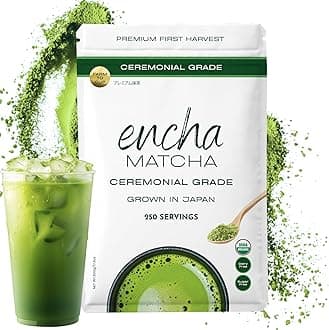 Encha Ceremonial Grade Organic Matcha Powder - First Harvest Organic Japanese Matcha Green Tea, From Uji, Japan (Organic Ceremonial, 1 Pound (17.6oz))