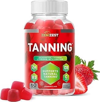 Tanning Gummies for Women - Self Tan Supplement That Work Fast Without Sun - Skin Health Glow Up Sunless Tan Daily Oral Chews - Sugar Free Vegan with Beta Carotene Astaxanthin Lycopene & Vitamins