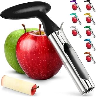 Zulay Kitchen Ultra Sharp Apple Corer Tool - Stainless Steel, Sharp & Serrated Blade Cores in Seconds - Easy to Use & Clean, Durable Apple Core Remover for Apples & Small Fruits - Black