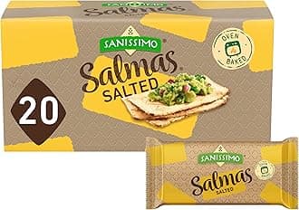 Sanissimo Salmas Salted, 20 packs of 3 Crackers, Oven Baked Corn Crackers, Gluten Free, Non GMO, Kosher Certified