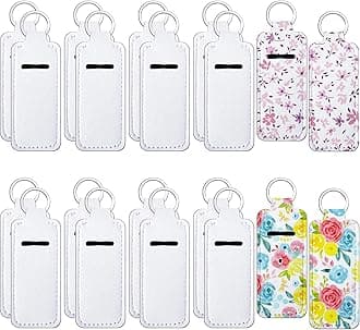 Sublimation Lipstick Holder Keychain Bulk Blank Lipstick Neoprene Clip-on Sleeve Travel Key Ring Holder