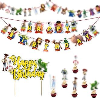 "Toy Stry Theme Birthday Party Supplies – Cartoon Character Decorations Inspired by Woody & Friends – Perfect for Birthday Parties, School Events, Family Gatherings, and Movie-Themed Celebrations"