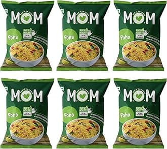 MOM - Meal of the Moment, Poha Pouch, 80/60 gm (Pack of 6) - Ready to Eat | Instant Food | No added Preservatives