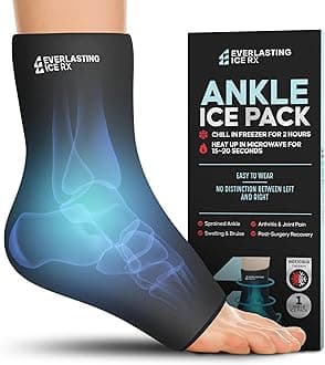 Everlasting Ice RX Ankle Pack Wrap for Injuries Reusable, Foot Pack Wrap - Cold Compression Therapy for Pain Relief, Plantar Fasciitis, Sprained Ankles, Achilles Tendonitis Relief