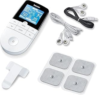 Beurer EM 49 Digital TENS/EMS Pain Relief Machine | Rehabilitation and Massage | 70 Training Programmes,2 Channels and 4 Self-Adhesive Electrodes | 5 Years Warranty