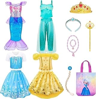 Princess Dress Up for Girls - Dress Up Clothes for Girl Age 3-8 Year Old, Gift Idea for Birthday Christmas