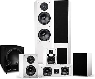 Fluance Elite High Definition Surround Sound Home Theater 7.1 Speaker System Including Floorstanding Towers, Center Channel, Surround, Rear Surround Speakers and DB10 Subwoofer - White (SX71WHR)