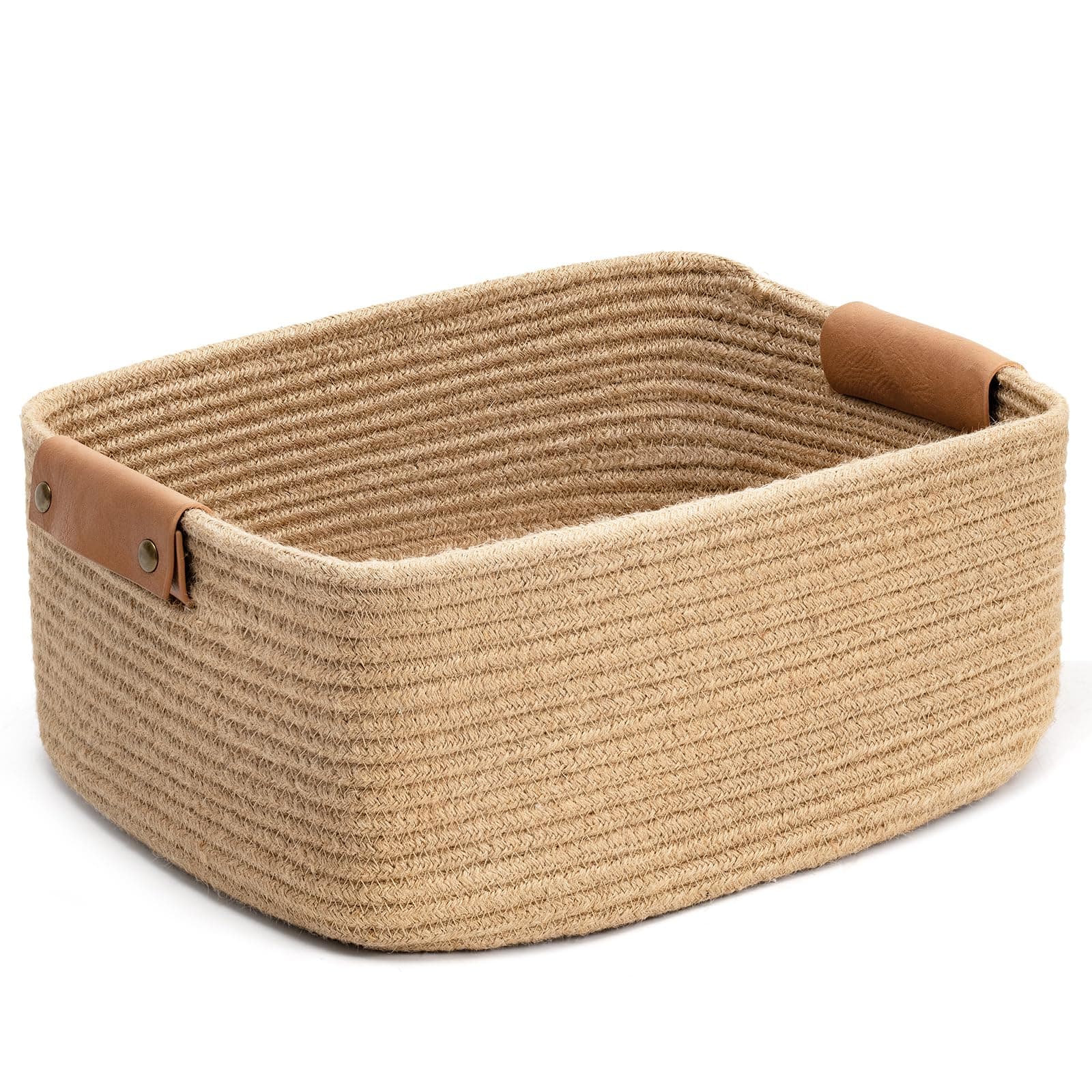 Rectangle Jute Rope Woven Basket
