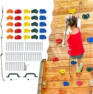 VEVOR25 Climbing Grips, Climbing Rocks in Various Sizes and Colours for Children and Adults, Climbing Wall Grips with Knot Rope, Handles and Fixings