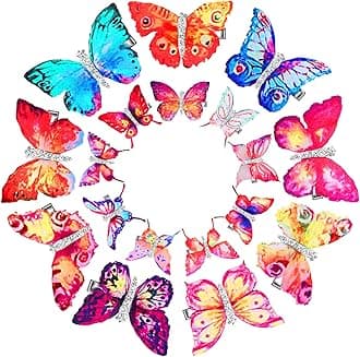 Boao 18 Pieces Glitter Butterfly Hair Clips for Girls Teens Women Hair Accessories (Delicate Style)