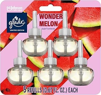 PlugIns Refills Air Freshener, Wonder Melon, Scented and Essential Oils for Home and Bathroom, 0.67 Fl Oz, 5 Count