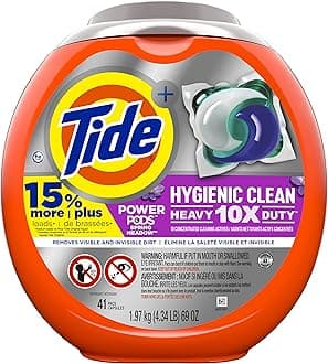 Tide Hygienic Clean Heavy 10x Duty Power PODS Laundry Detergent Soap Pods, Spring Meadow, 41 count, For Visible and Invisible Dirt