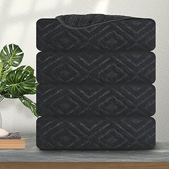 4 Pack Extra Large Bath Towels Set 35"x70" Black Oversized Bath Sheet Towels, 600 GSM Ultra Soft & Absorbent Towels for Bathroom, Quick Dry Towel for Gym Hotel Camp Pool