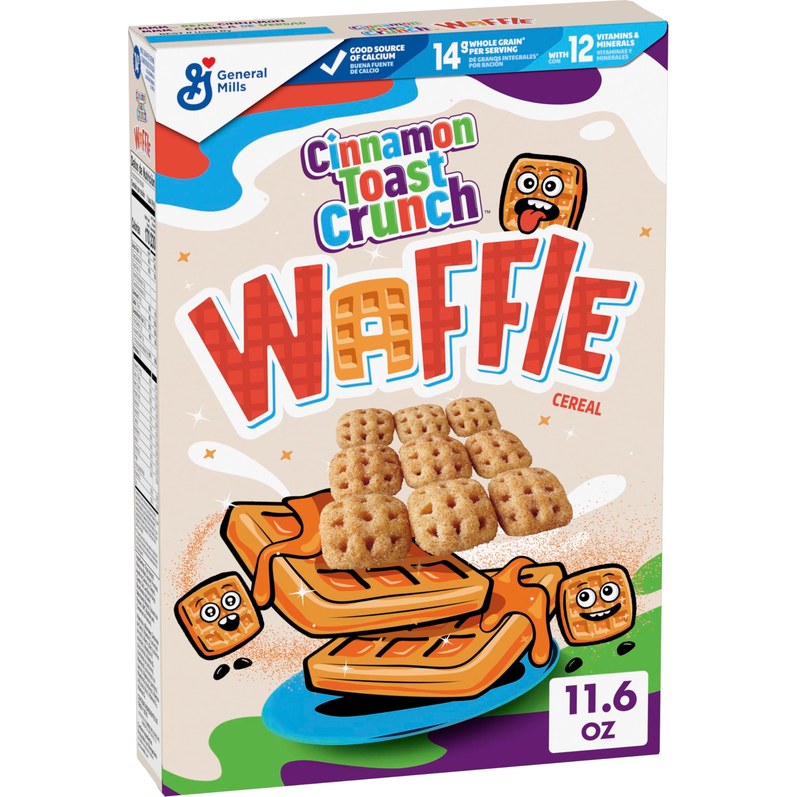 Waffle Breakfast Cereal, Crispy Cinnamon Cereal, 11.6 oz