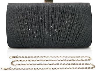Clutch Bags for Women Glitter Evening Bag Sparkly Handbags Bridal Shoulder Bags Ladies Sequin Chain Crossbody Bag for Wedding, Party, Date, Prom (Black)