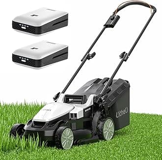 Litheli Cordless Lawn Mower 13 Inch, 5 Heights Adjustment, U20 Series 20V Electric Lawn Mowers for Garden, Yard and Farm, Light-Weight with Brushless Motor, 2 x 4.0Ah Portable Battery Included