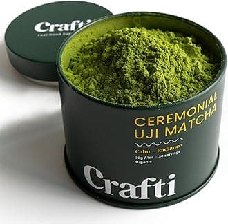 Ceremonial Grade Matcha Powder (Organic) - Unsweetened Authentic Japanese Daily Matcha Green Tea Powder from Uji, Kyoto for Barista-Grade Lattes (30g / 1.06oz)