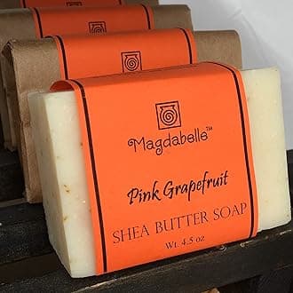 Pink Grapefruit Shea Butter Soap, Artisan Handmade Soap. Natural and Organic Ingredients. Moisturizing Wash for Face & Body. Vegan and Paraben Free