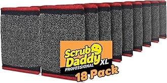 Scrub Daddy Large Steel Scouring Pads - Scour Daddy Steel XL Stainless Steel Dish Scrubber Sponge - Durable, Shred-Resistant Scour Pads - Bulk Kitchen Sponges & Commercial Cleaning Supplies (18 Count)