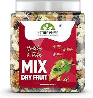100% Natural Premium Mix Dry Fruits 1kg with Almonds | Cashew | Kishmish | Apricot | Black Raisins | Dried Kiwi | Nuts and Dry Fruits 1 Kg (Jar pack)