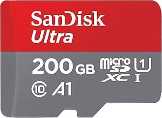 SanDisk200GB Ultra microSDXC UHS-I Memory Card with Adapter - 120MB/s, C10, U1, Full HD, A1, Micro SD Card - SDSQUA4-200G-GN6MA, Black