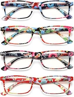 Reading Glasses for Women, Stylish Blue Light Blocking Readers, Ladies Eyeglasses, Fashion Computer Eye Glasses, Cheaters