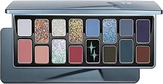 16-Color Eyeshadow Palette – Glitter, Matte & Shimmer Shades in Neutrals, Blues & Jewel Tones | High-Pigment, Long-Lasting Eye Makeup （#15 StarCore）