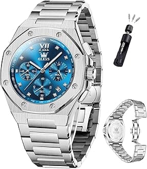 Mens Watches Octagonal Luxury Stainless Steel Dress Watches for Men Quartz Analog Large Face Luminous Relojes para Hombres