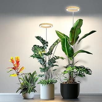 Grow Lights for Indoor Plants, Full Spectrum Plant Grow Light with 6/12/16H Timer, 3 Color Modes, 5 Brightness, 10"-65" Height Adjustable Growing Lamp for Large Indoor Plants (2 Pack)