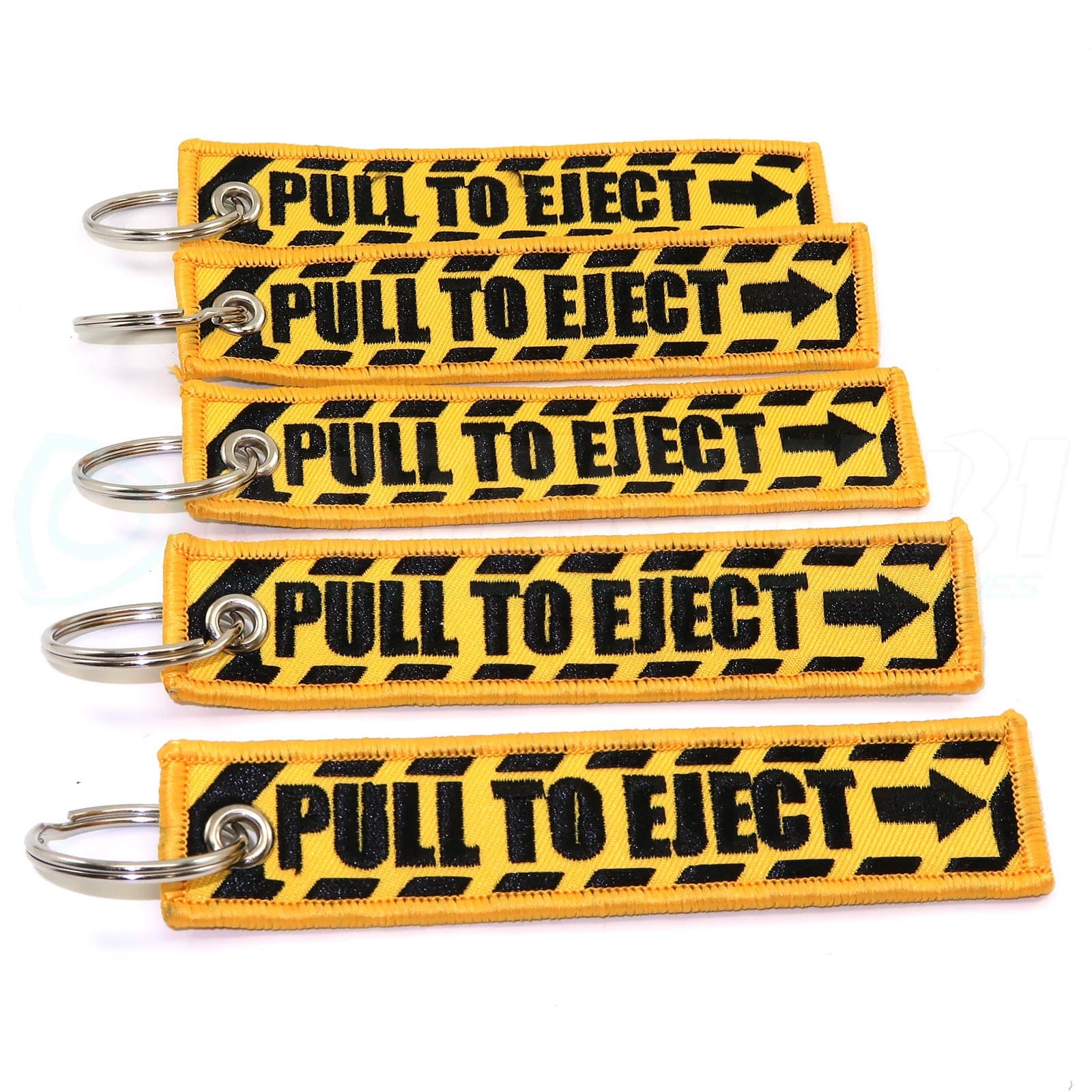 - Rotary13B1 PULL TO EJECT Key Chain - Yellow/Black - 5pcs