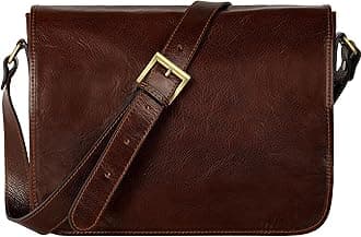 Time Resistance Leather Messenger Bag for Men, Handmade Crossbody Bag, Shoulder Bag Made in Italy