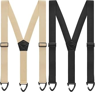 2 Pcs Men's Hidden Suspenders Y Back Under Clothing 1.5 Inch Wide Heavy Duty Adjustable