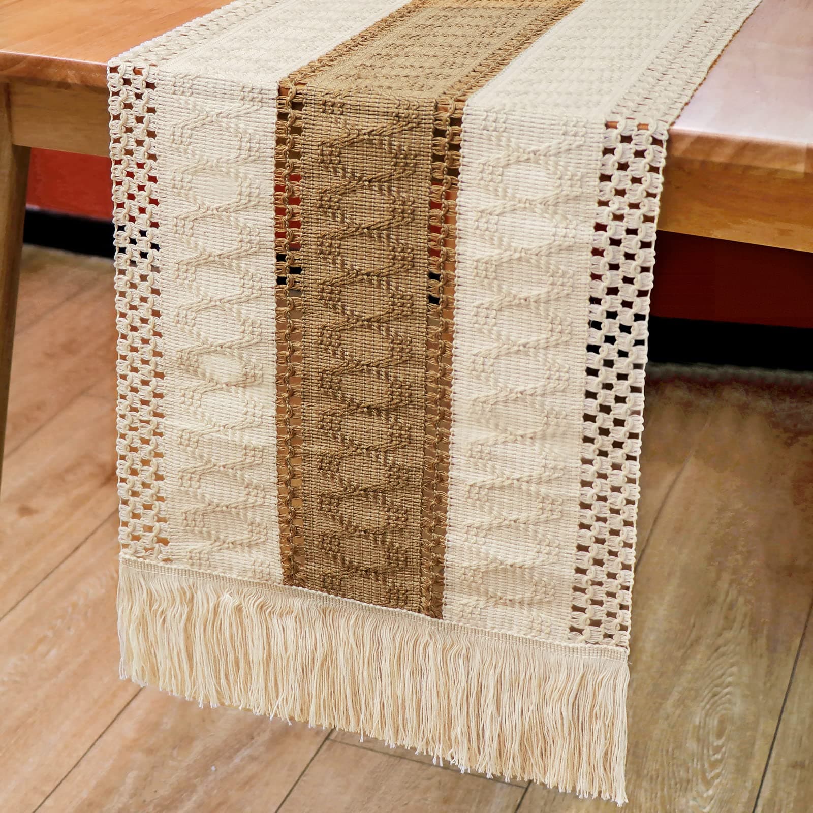Macrame Table Runner Splicing Cotton and Burlap Table Runne