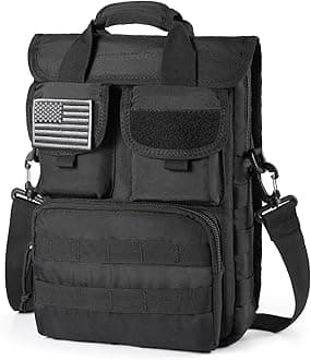 Tactical Messenger Bag Military MOLLE Sling Shoulder Pack Briefcase Laptop Assault Gear Handbags Utility Carry Satchel (Black, 13.3 inch)