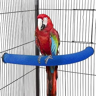 FrgKbTm U Shape Parrot Perch Stand Toy Bird Platform Sand Paw Grinding Clean Stick Exercise Conure Budgie Cockatiel Cage Accessories (Blue-Corner)