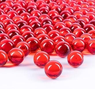 Galashield Red Marbles for Vases | Glass Marbles Bulk Vase Fillers | Glass Beads for Vases, Round Marble 5lb, (Approx. 400 pcs)