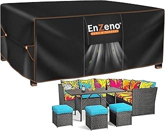 Enzeno Outdoor Garden Furniture Set Waterproof 242x182x100cm Tear Resistant Oxford Fabric Furniture Covers for Outdoor Large Patio Set Cover Garden Table UV Resistant Rectangular