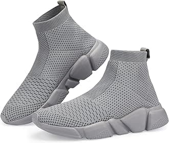 Walking Shoes for Men Lightweight High Top Sneakers Breathable Knit Athletic Running Shoes Fashion Gym Sports Shoes